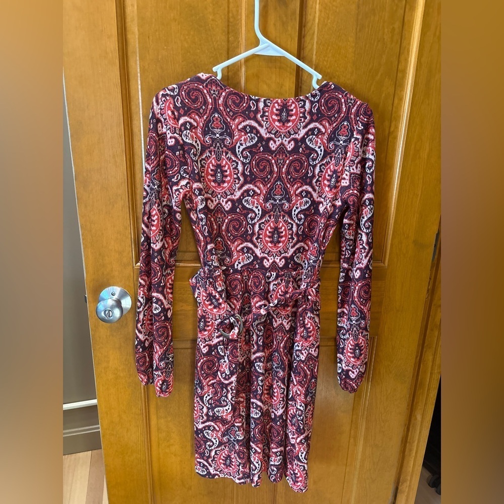 Anthropologie Maeve Paisley Belted Dress Long Sleeve Size XS - Picture 6 of 14